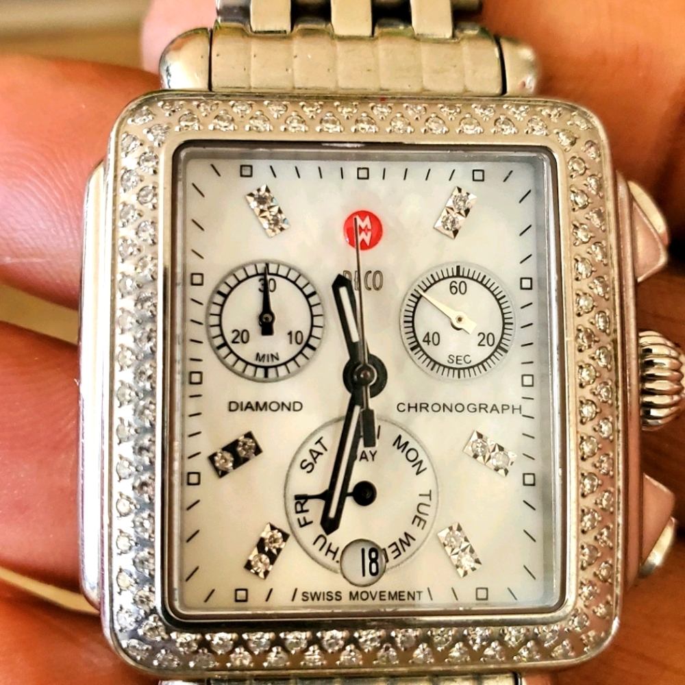 Authentic Michele Diamond Deco Watch